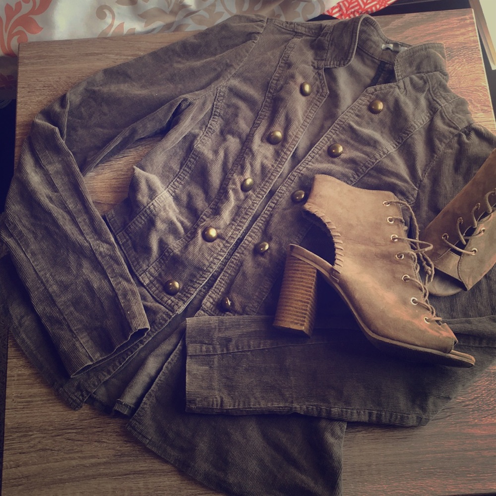 Suede Peplum Jacket